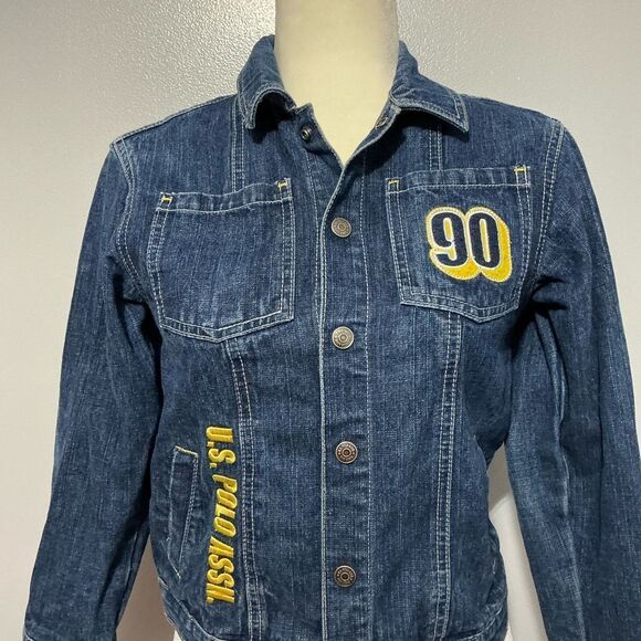 US POLO ASSN 1890 Kids Size 7X Blue Denim Jacket (Trucker Style) - Picture 2 of 5